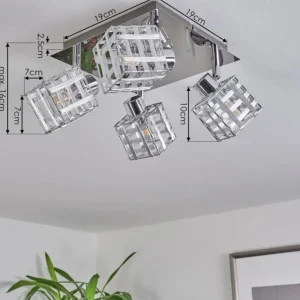 hofstein Plafonnier Desrue Chrome, Argenté, 4 lumières* Lampes Modernes