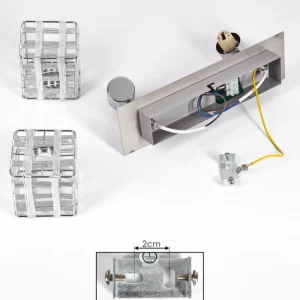 hofstein Plafonnier Desrue Chrome, Argenté, 2 lumières* Lampes Modernes