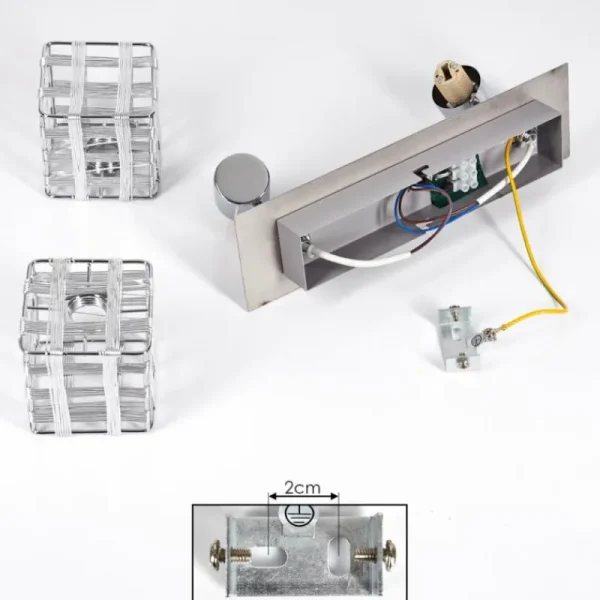 hofstein Plafonnier Desrue Chrome, Argenté, 2 lumières* Lampes Modernes
