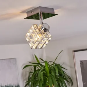 hofstein Plafonnier Desrue Chrome, Argenté, 1 lumière* Lampes Modernes
