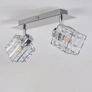 hofstein Plafonnier Desrue Chrome, Argenté, 2 lumières* Lampes Modernes