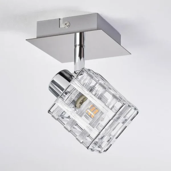 hofstein Plafonnier Desrue Chrome, Argenté, 1 lumière* Lampes Modernes