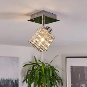 hofstein Plafonnier Desrue Chrome, Argenté, 1 lumière* Lampes Modernes