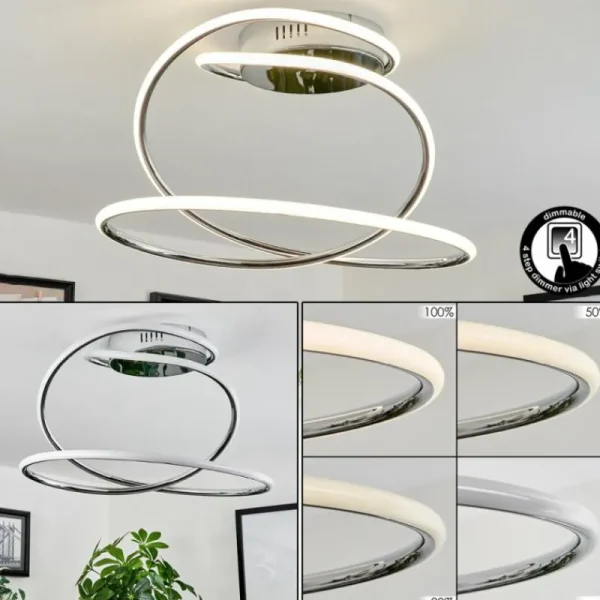 hofstein Plafonnier Donebas LED Chrome, 1 lumière* Lampes Modernes