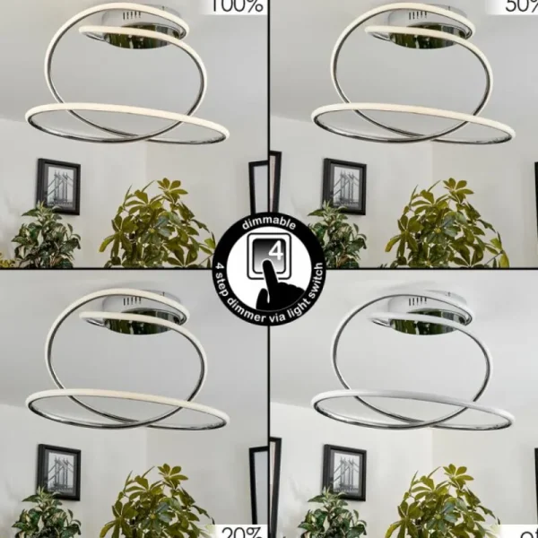 hofstein Plafonnier Donebas LED Chrome, 1 lumière* Lampes Modernes