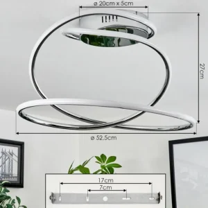hofstein Plafonnier Donebas LED Chrome, 1 lumière* Lampes Modernes