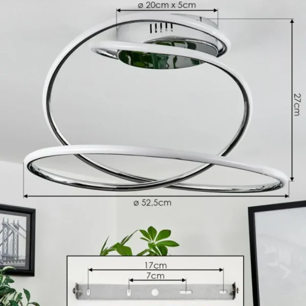 hofstein Plafonnier Donebas LED Chrome, 1 lumière* Lampes Modernes