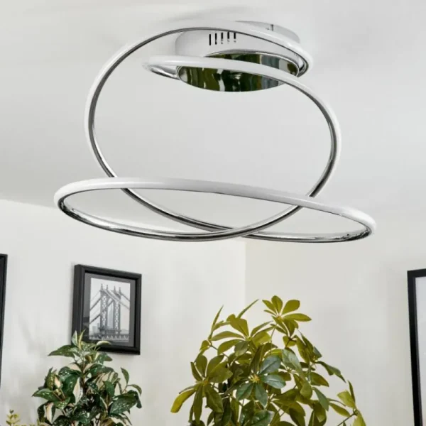 hofstein Plafonnier Donebas LED Chrome, 1 lumière* Lampes Modernes