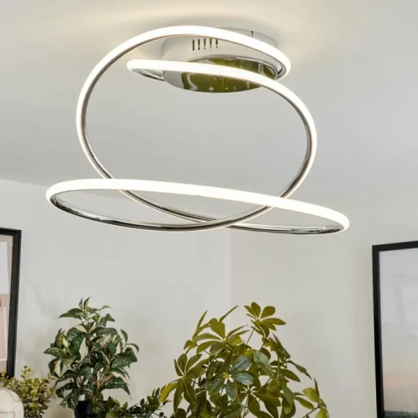 hofstein Plafonnier Donebas LED Chrome, 1 lumière* Lampes Modernes