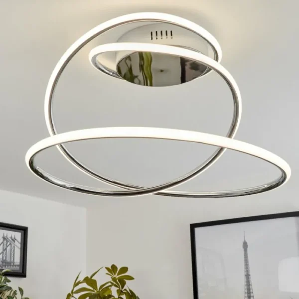 hofstein Plafonnier Donebas LED Chrome, 1 lumière* Lampes Modernes