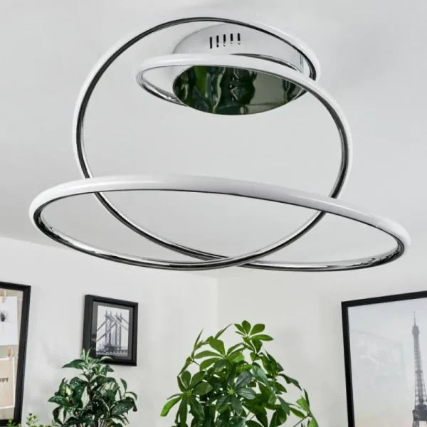 hofstein Plafonnier Donebas LED Chrome, 1 lumière* Lampes Modernes