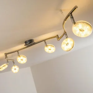 hofstein Plafonnier Donot LED Nickel mat, 6 lumières* Lampes Modernes