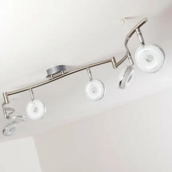 hofstein Plafonnier Donot LED Nickel mat, 6 lumières* Lampes Modernes