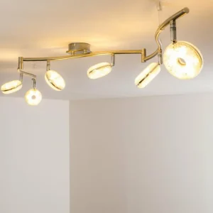 hofstein Plafonnier Donot LED Nickel mat, 6 lumières* Lampes Modernes