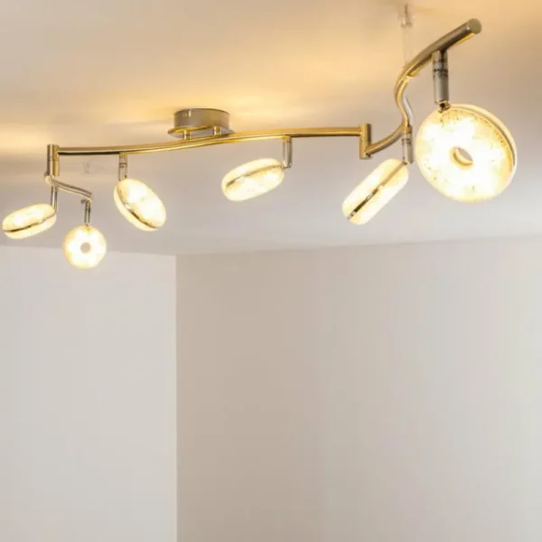 hofstein Plafonnier Donot LED Nickel mat, 6 lumières* Lampes Modernes