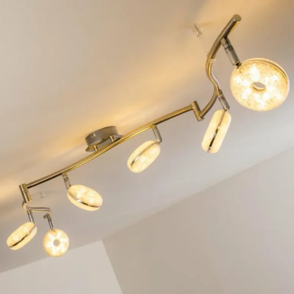 hofstein Plafonnier Donot LED Nickel mat, 6 lumières* Lampes Modernes