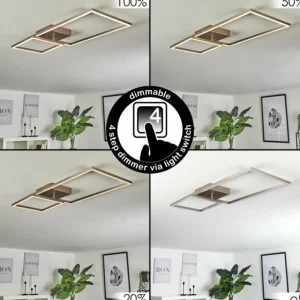 hofstein Plafonnier Doyon LED Nickel mat, 1 lumière* Lampes Modernes