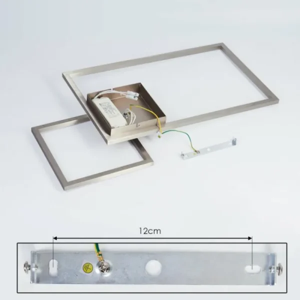 hofstein Plafonnier Doyon LED Nickel mat, 1 lumière* Lampes Modernes