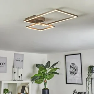 hofstein Plafonnier Doyon LED Nickel mat, 1 lumière* Lampes Modernes