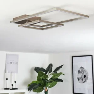 hofstein Plafonnier Doyon LED Nickel mat, 1 lumière* Lampes Modernes