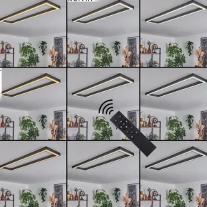 hofstein Plafonnier Dubuisson LED Anthracite, 1 lumière, Télécommandes* Lampes Modernes