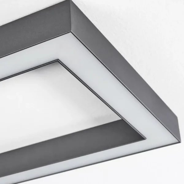 hofstein Plafonnier Dubuisson LED Anthracite, 1 lumière, Télécommandes* Lampes Modernes