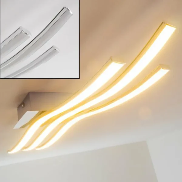 hofstein Plafonnier Eglo Roncade LED Chrome, 3 lumières* Lampes Modernes