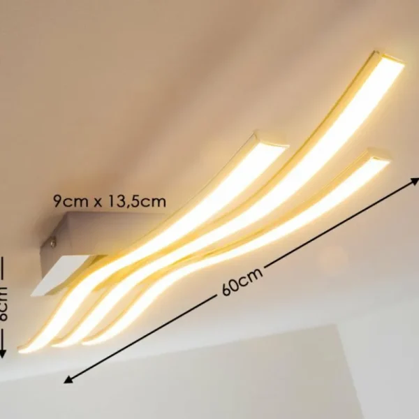 hofstein Plafonnier Eglo Roncade LED Chrome, 3 lumières* Lampes Modernes
