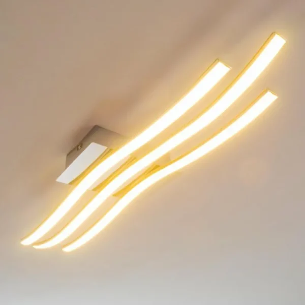 hofstein Plafonnier Eglo Roncade LED Chrome, 3 lumières* Lampes Modernes