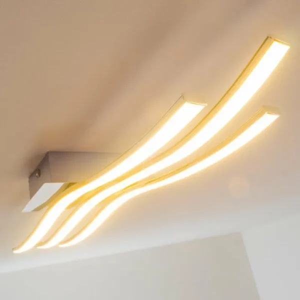 hofstein Plafonnier Eglo Roncade LED Chrome, 3 lumières* Lampes Modernes