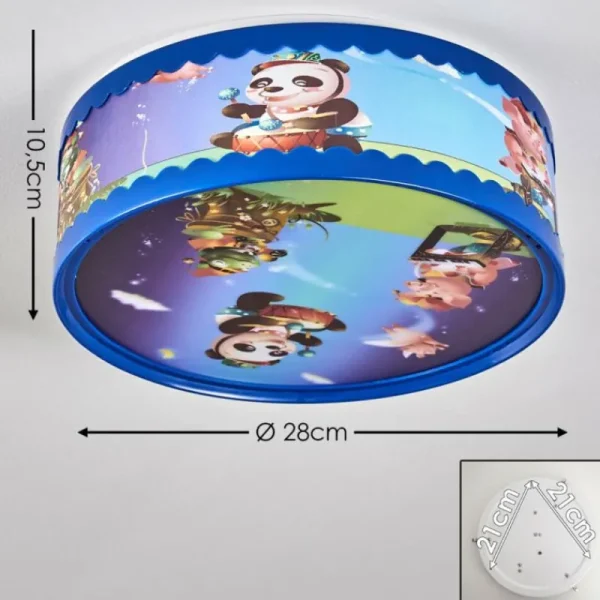 hofstein Plafonnier Erie Bleu, Multicolore, 2 lumières* Lampes Modernes