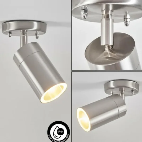 hofstein plafonnier extérieur Bessiebelle Acier inoxydable, Blanc, 1 lumière* Lampes Modernes