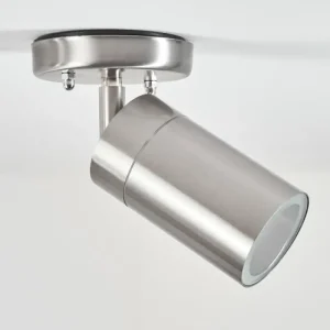 hofstein plafonnier extérieur Bessiebelle Acier inoxydable, Blanc, 1 lumière* Lampes Modernes