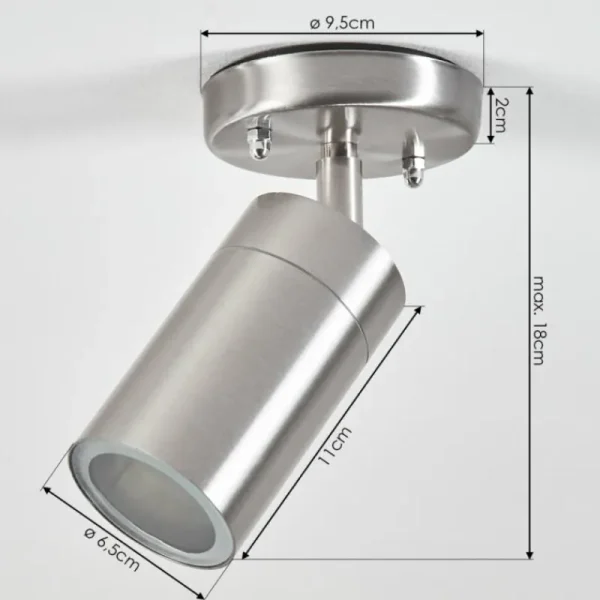 hofstein plafonnier extérieur Bessiebelle Acier inoxydable, Blanc, 1 lumière* Lampes Modernes