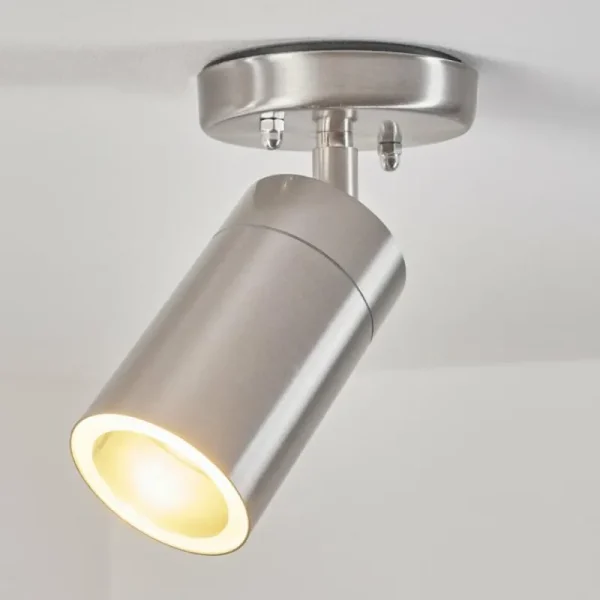 hofstein plafonnier extérieur Bessiebelle Acier inoxydable, Blanc, 1 lumière* Lampes Modernes