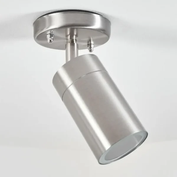 hofstein plafonnier extérieur Bessiebelle Acier inoxydable, Blanc, 1 lumière* Lampes Modernes
