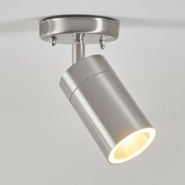 hofstein plafonnier extérieur Bessiebelle Acier inoxydable, Blanc, 1 lumière* Lampes Modernes