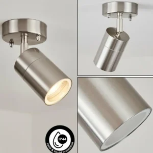 hofstein plafonnier extérieur Corneda Acier inoxydable, 1 lumière* Lampes En Verre