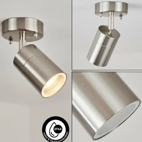 hofstein plafonnier extérieur Corneda Acier inoxydable, 1 lumière* Lampes En Verre