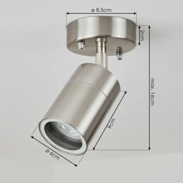 hofstein plafonnier extérieur Corneda Acier inoxydable, 1 lumière* Lampes En Verre