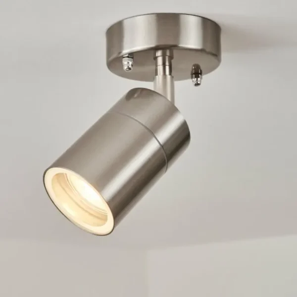 hofstein plafonnier extérieur Corneda Acier inoxydable, 1 lumière* Lampes En Verre