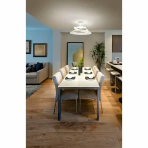 Luminaires Fabas Luce Plafonnier Fabas Luce Aragon LED Blanc, 1 lumière* Lampes En Verre