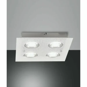 Luminaires Fabas Luce Plafonnier Fabas Luce Bali LED Argenté, 4 lumières* Lampes En Verre