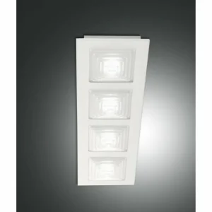 Luminaires Fabas Luce Plafonnier Fabas Luce Formia LED Blanc, 4 lumières* Lampes En Verre