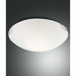 Luminaires Fabas Luce Plafonnier Fabas Luce FOX Nickel mat, 3 lumières* Lampes En Verre