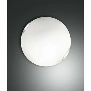 Luminaires Fabas Luce Plafonnier Fabas Luce FOX Nickel mat, 2 lumières* Lampes En Verre