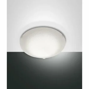 Luminaires Fabas Luce Plafonnier Fabas Luce Gera LED Blanc, 1 lumière* Lampes En Verre