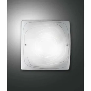 Luminaires Fabas Luce Plafonnier Fabas Luce LYNN Nickel mat, 2 lumières* Lampes En Verre