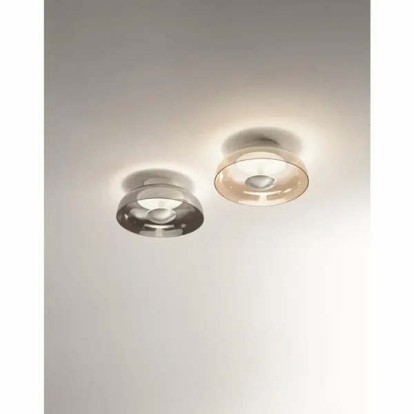 Luminaires Fabas Luce Plafonnier Fabas Luce Vintage LED Aluminium, Blanc, 1 lumière* Lampes En Verre