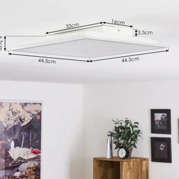 hofstein Plafonnier Farc LED Argenté, 1 lumière, Télécommandes* Lampes Modernes
